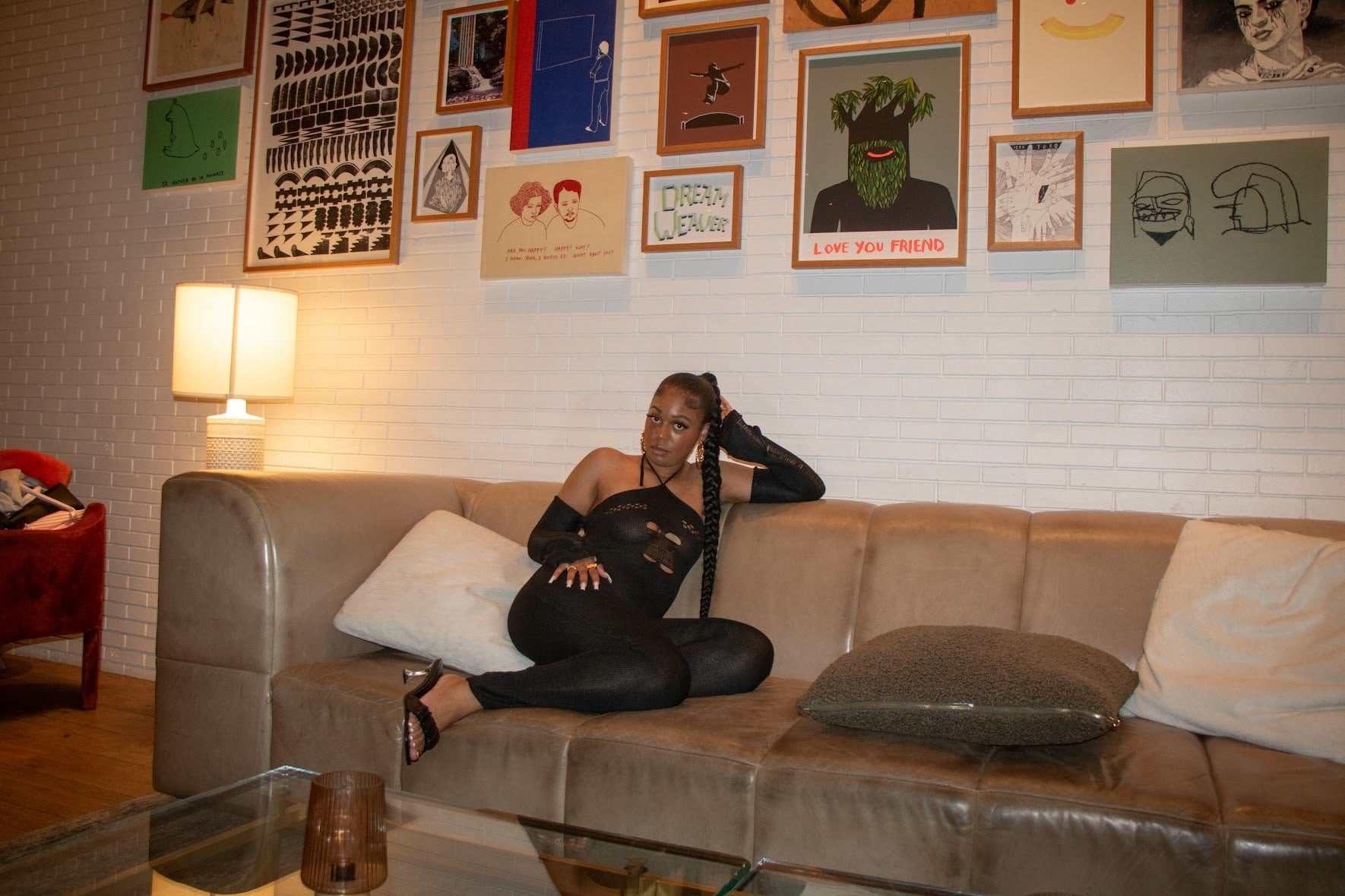CarmenKnit Halter Jumpsuits with matching gloves and Backless  Hollow Skinny 
This is perfect for a girls night or even a fancy dinner or club!!
Waist: 23.62-26.77"
ButCarmenFemme FineryyFemme Fineryy