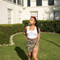 Camo SkirtHigh Split Camouflage Mini Skirt 
Model is wearing a Medium.Camo SkirtFemme FineryyFemme Fineryy