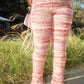 StrawberryKnit Ribbed Colorful Striped Stacked Pants Women Elastic High Waisted Fluffy Flared Bottoms 
Model is wearing a Medium.StrawberryFemme FineryyFemme Fineryy