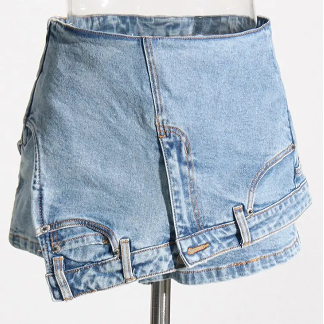 AbigailPatchwork Pocket Irregular Chic Denim Shorts Waist Zipper Skort

Waist Size: 29.92"


Hip Size: 37.80"


Length(Bottoms): 11.02-14.17"


Thigh Size: 24.41"






FabAbigailFemme FineryyFemme Fineryy