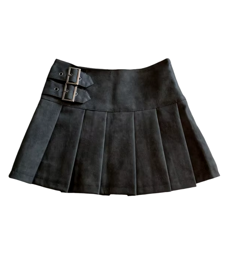 TiffanyLeather Vintage High Waist Pleated Mini Skirts Streetwear 

Fabric Type: Leather




Model is wearing a .... in Black.TiffanyFemme FineryyFemme Fineryy